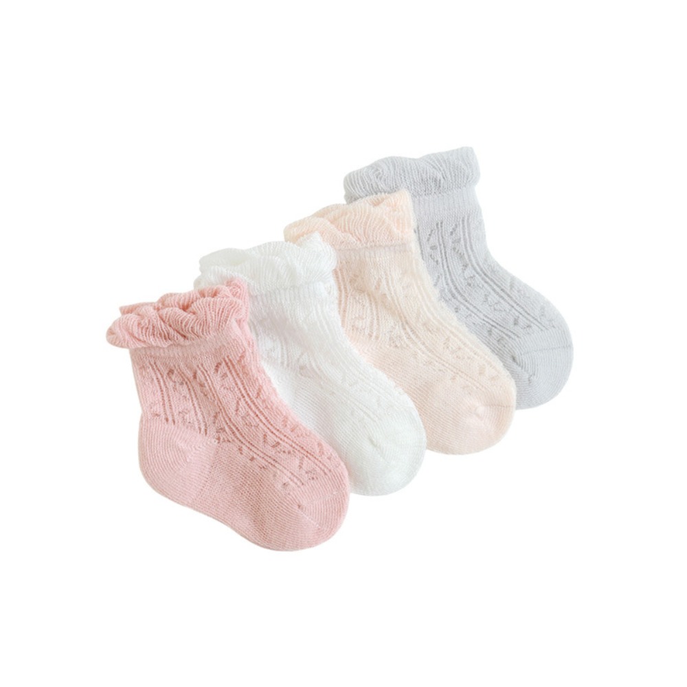 Anti Blister Sock - 4Pairs Sweet Cotton Baby Ruffle Socks