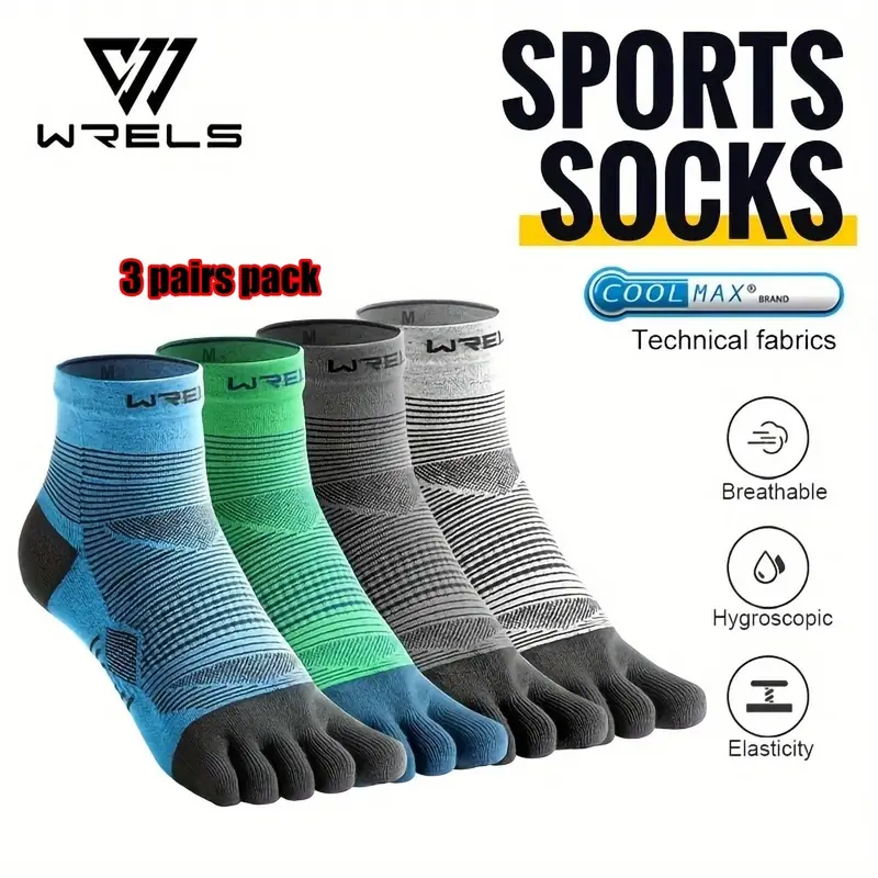 Anti Blister Sock - WRELS 1/3pairs Toe Socks COOLMAX Five