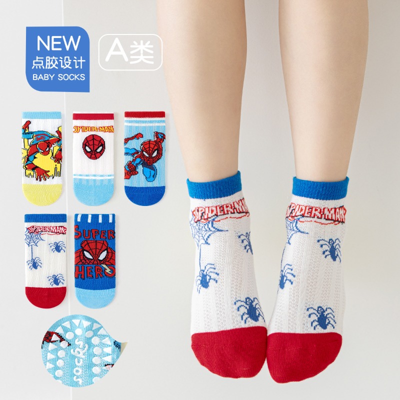 5Pairs Cute Cartoon Spiderman  - đánh giá và giá Anti Blister Sock